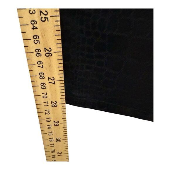 FRAME Jeans Womens Sz 28 Black Noir Croc Coated Le Sylvie Slender Straight - Picture 5 of 10